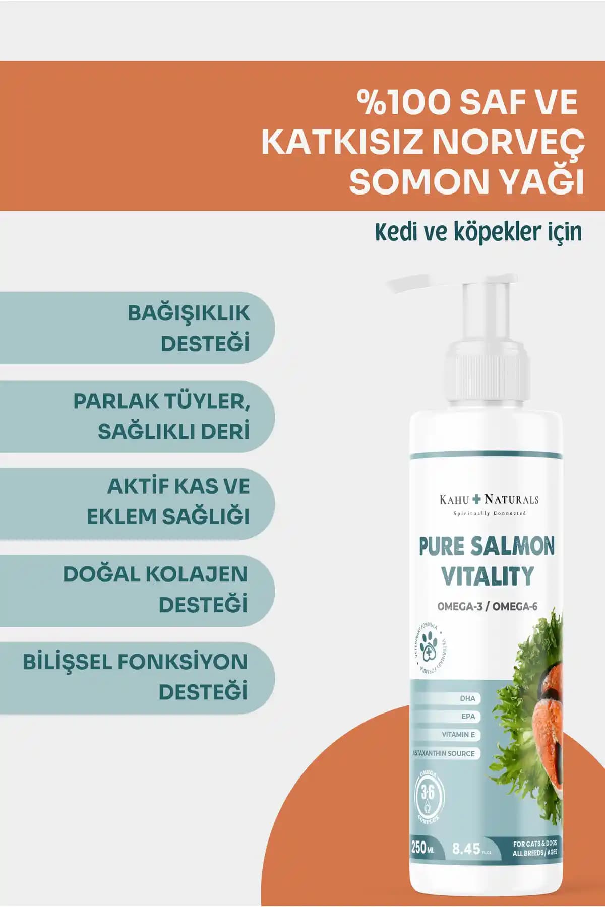 Kahu Naturals Somon Canlılığı – Kediler ve Köpekler İçin Omega-3 Takviyesi Sağlık Desteği