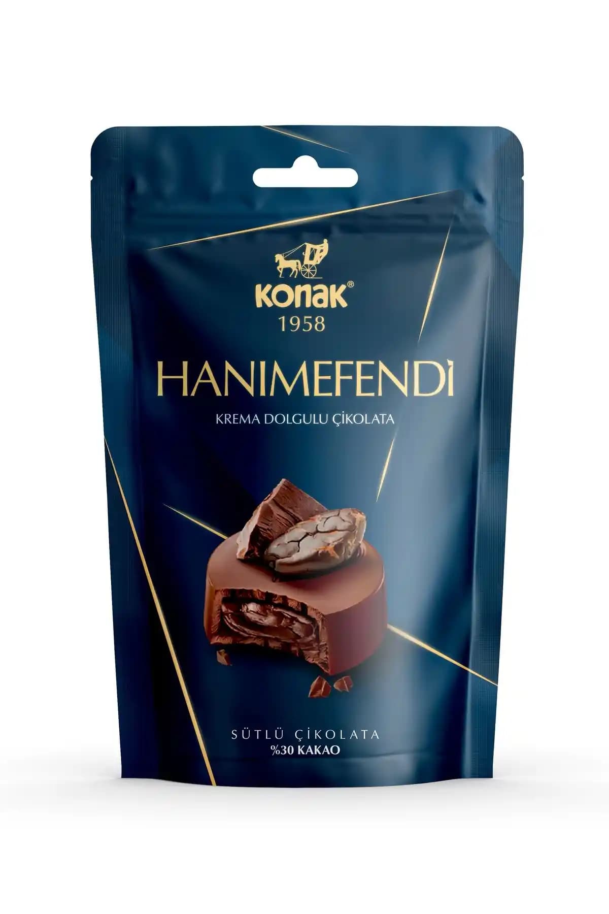 Konak Hanımefendi Krema Dolgulu Sütlü Çikolata: Zengin Tat ve Kaliteli İçerik