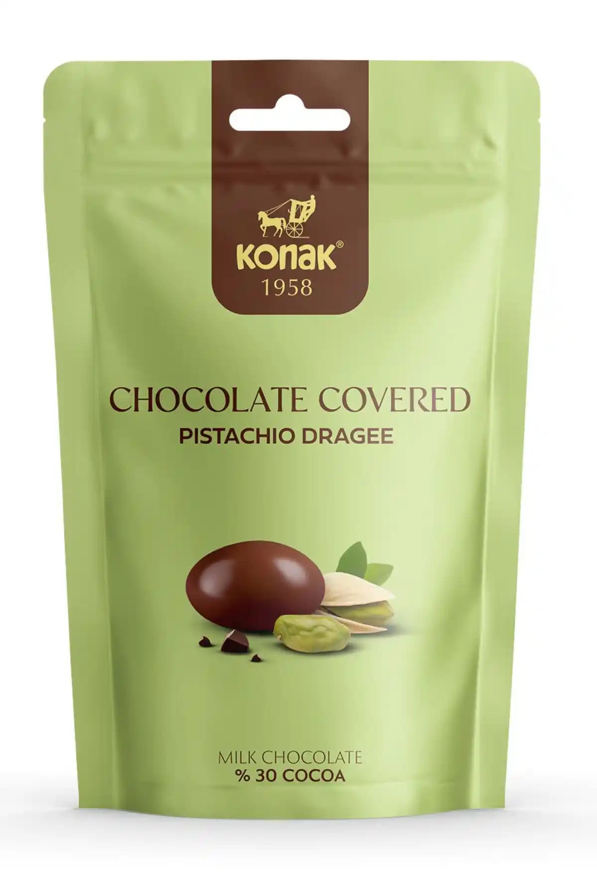 Konak Sütlü Çikolata Kaplı Antep Fıstığı Draje: Kalite ve Lezzetin Zarif Uyumu