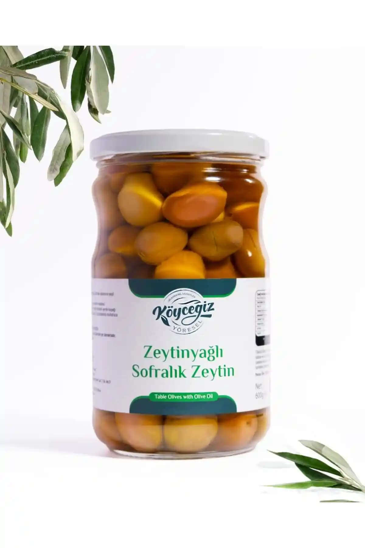 Köyceğiz Ekincik Sofralık Zeytin 600 g – Doğal kökenli, cam kavanozda saklanan lezzet