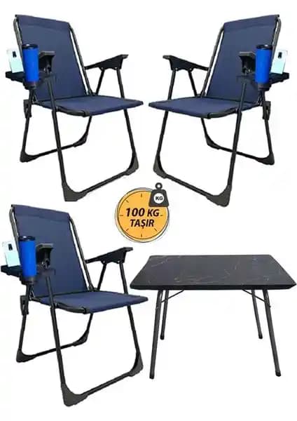 KS Kampseti KampSeti: Katlanır Sandalye ve Masa Seti – Taşınabilir Bahçe ve Kamp Mobilyası