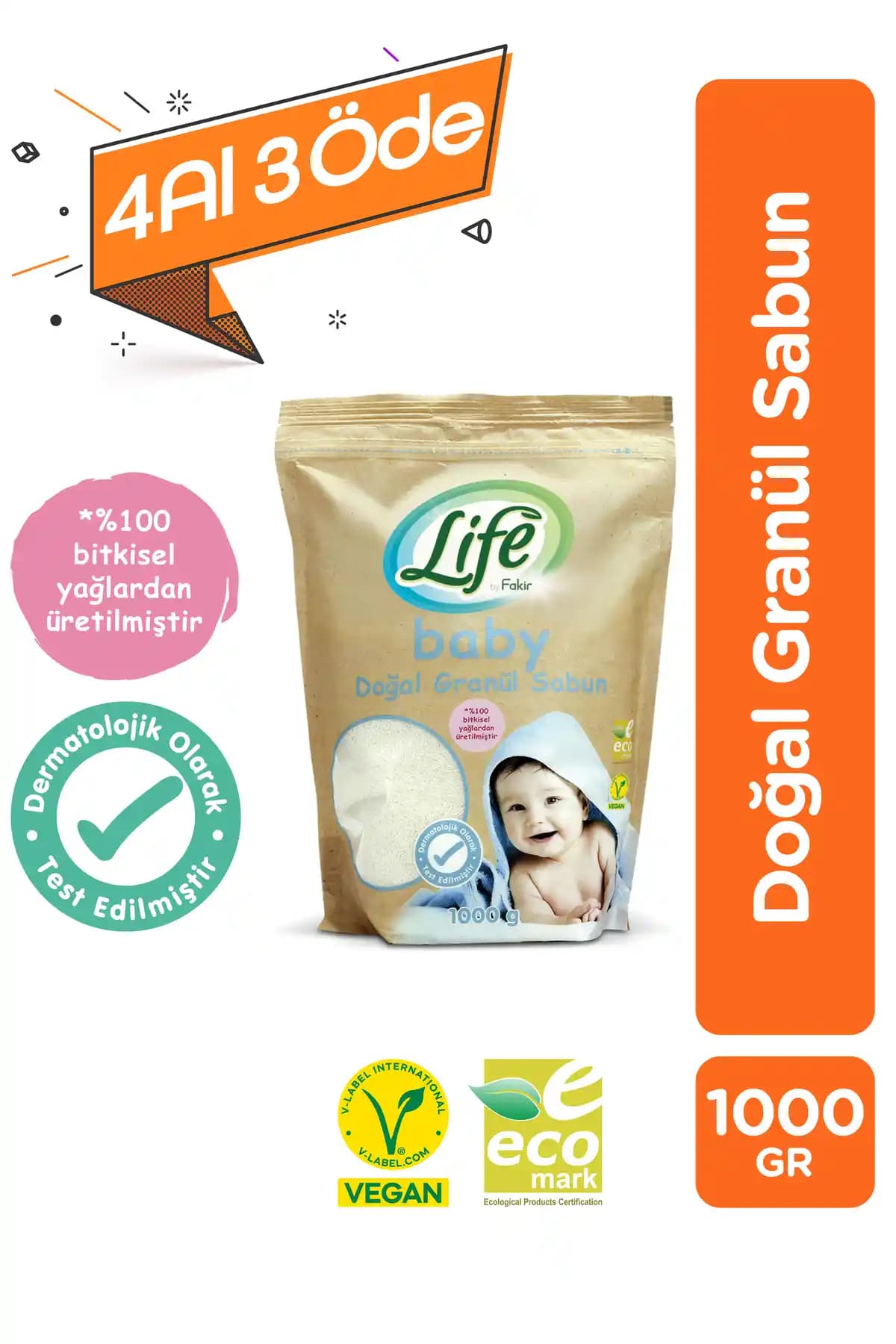 Life By Fakir %100 Bitkisel Bebek Granül Toz Sabunu – Doğal ve Türkiye Menşei