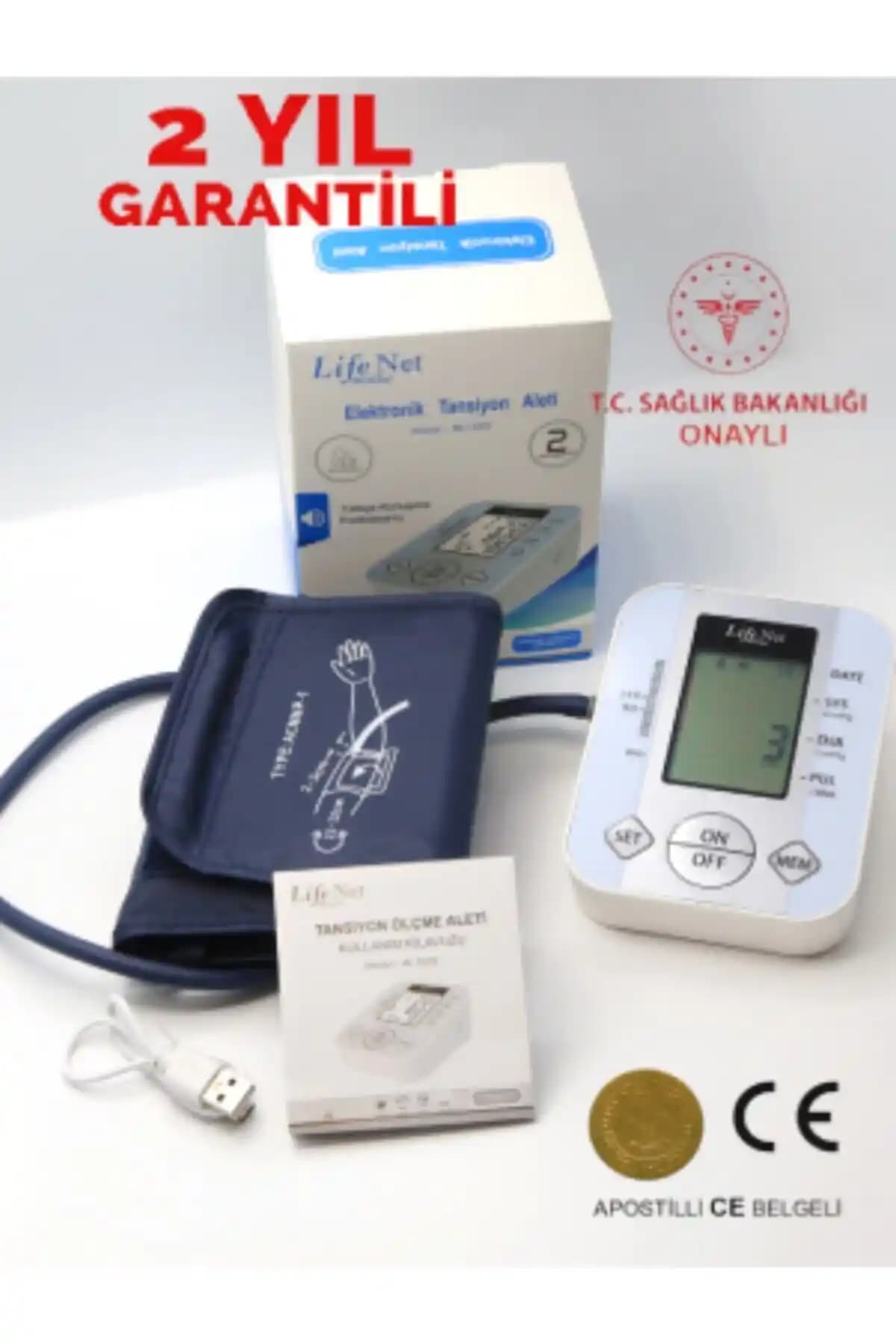 Lifenet JN-163D: Türkçe Konuşan Hafızalı Koldan Tansiyon Ölçer; Sesli Rehberlik