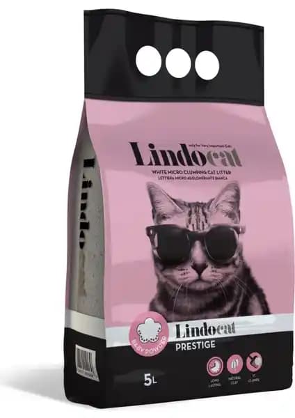 LindoCat Bebek Parfümlü İnce Kedi Kumu 5 Lt: Topaklaşan ve Hafif Kokulu Hijyen Ürünü