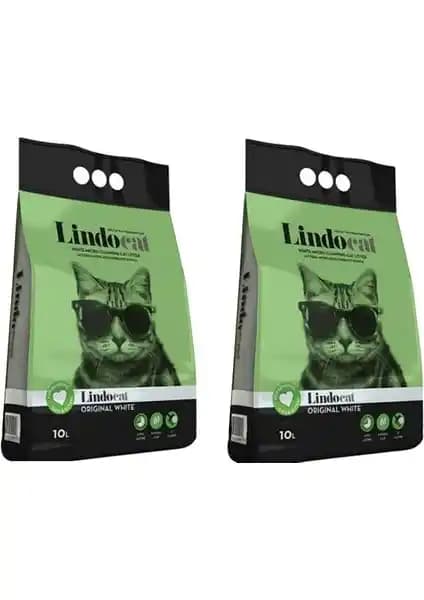 LindoCat Hijyenik Topaklaşan Kokusuz Kedi Kumu - İnce Taneli Bentonite, 2×10 L Set (20 L)