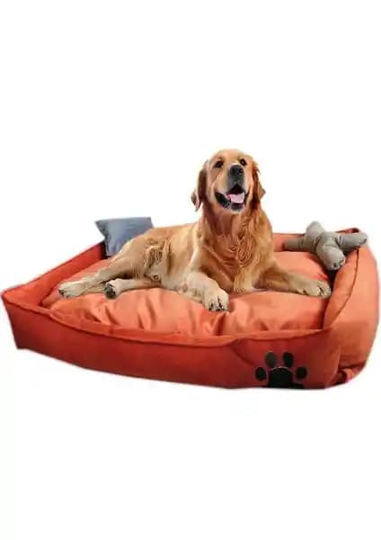 Mavi Vitrin Elite Büyük Irk Köpek Yatağı – Yıkanabilir, Soft Dolgu, 90x70 cm, Kiremit