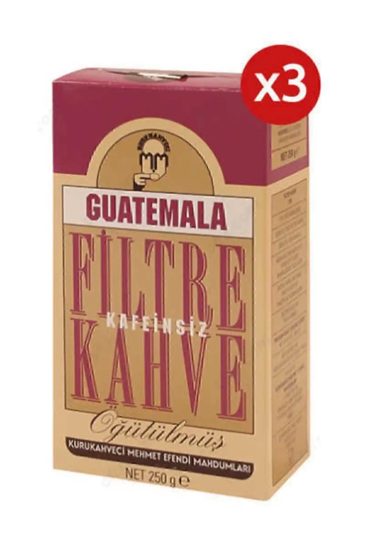 Mehmet Efendi Guatemala Filtre Kahve Decaf Seti 3x250 g Toplam 750 g Dengeli Deneyim