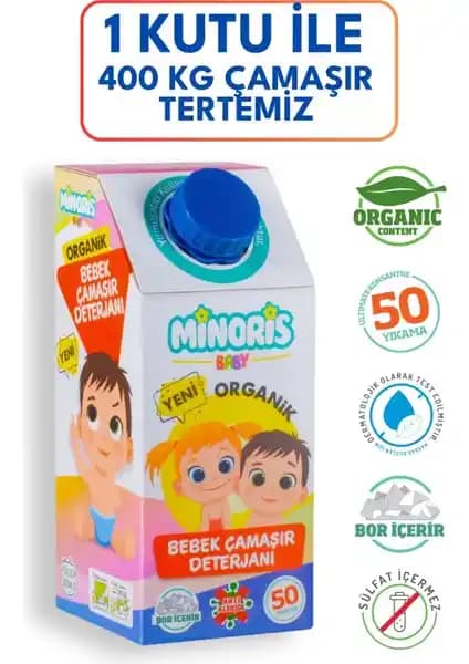 Minoris Baby Organik Antialerjik Parfümsüz Bebek Çamaşır Deterjanı 50 Yıkama Kapasiteli