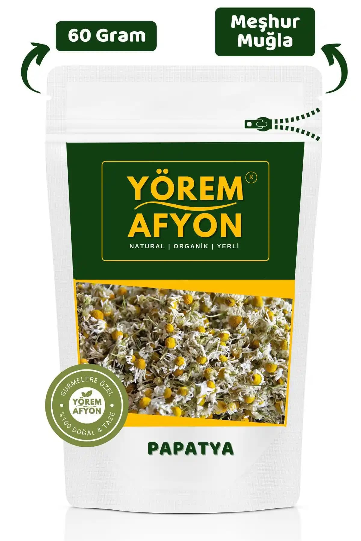 Muğla Yöresinden Güneş Kurusu Papatya Çayı: Doğal, Sakinleştiren ve Organik 60 g Paket