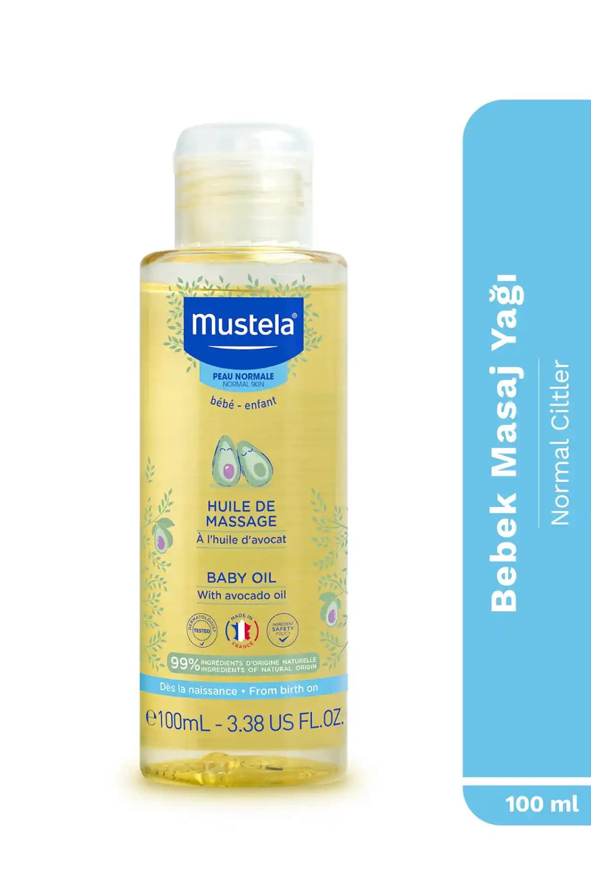 Mustela %99 Doğal İçerikli Avokado Yağı Bebek Masaj Yağı 100 ml - Güvenli Bebek Bakımı