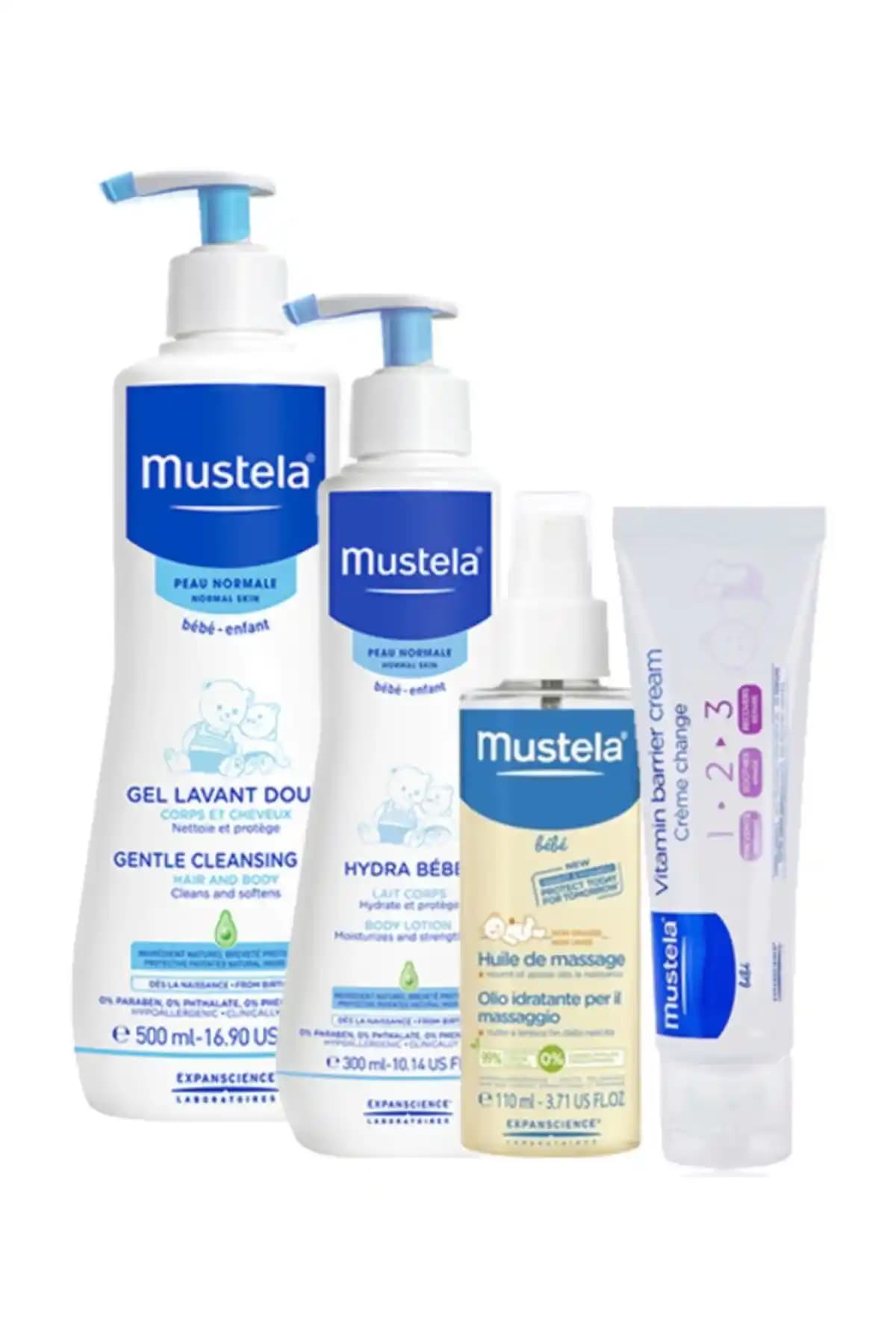 Mustela Yeni Doğan Günlük Bakım Seti – 4 Parça Orijinal Boy, Fransa Menşeli