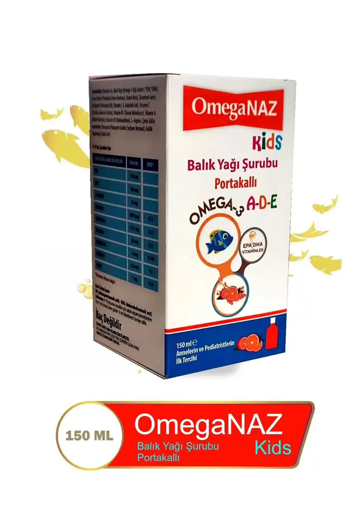 Naz Portakallı Omega Balık Yağı 150 ml: Portakal Aromalı Sıvı Omega-3 Takviyesi etkili
