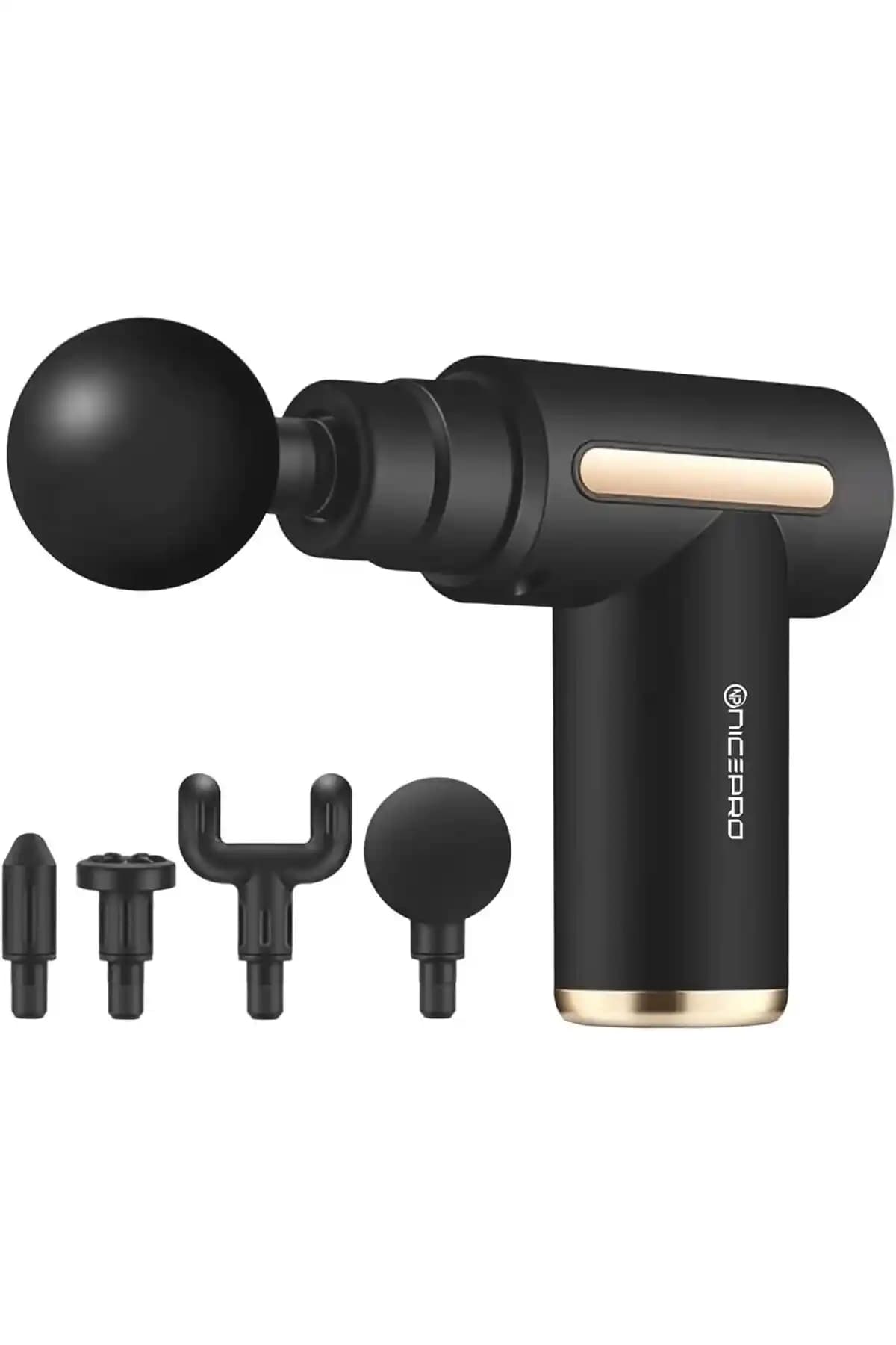 NPO NMJ6 Mini Masaj Tabancası: 4 Başlık, 6 Hız, 3800 RPM, Type-C Taşınabilirlik