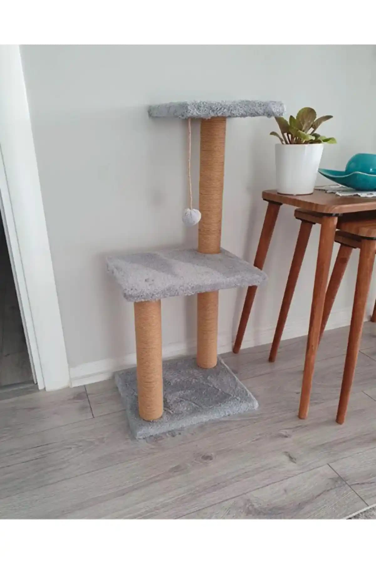 Nursoft Mega Boy Step Kedi Tırmalama Tahtası - Gri, Üç Katmanlı Yerli Üretim Welsoft kaplı