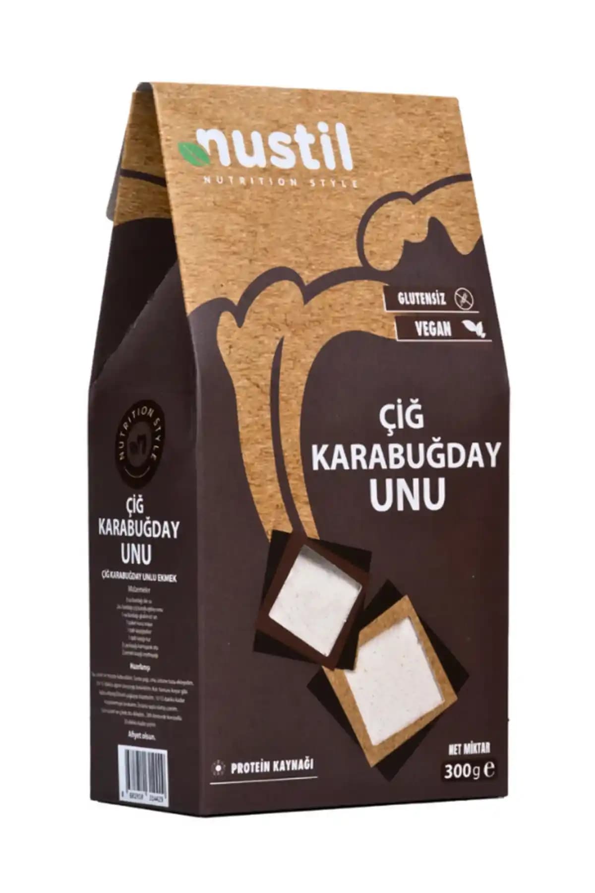 NUSTİL Glutensiz Çiğ Karabuğday Unu 300 g - Türkiye Menşeli Bitkisel Protein Kaynağı
