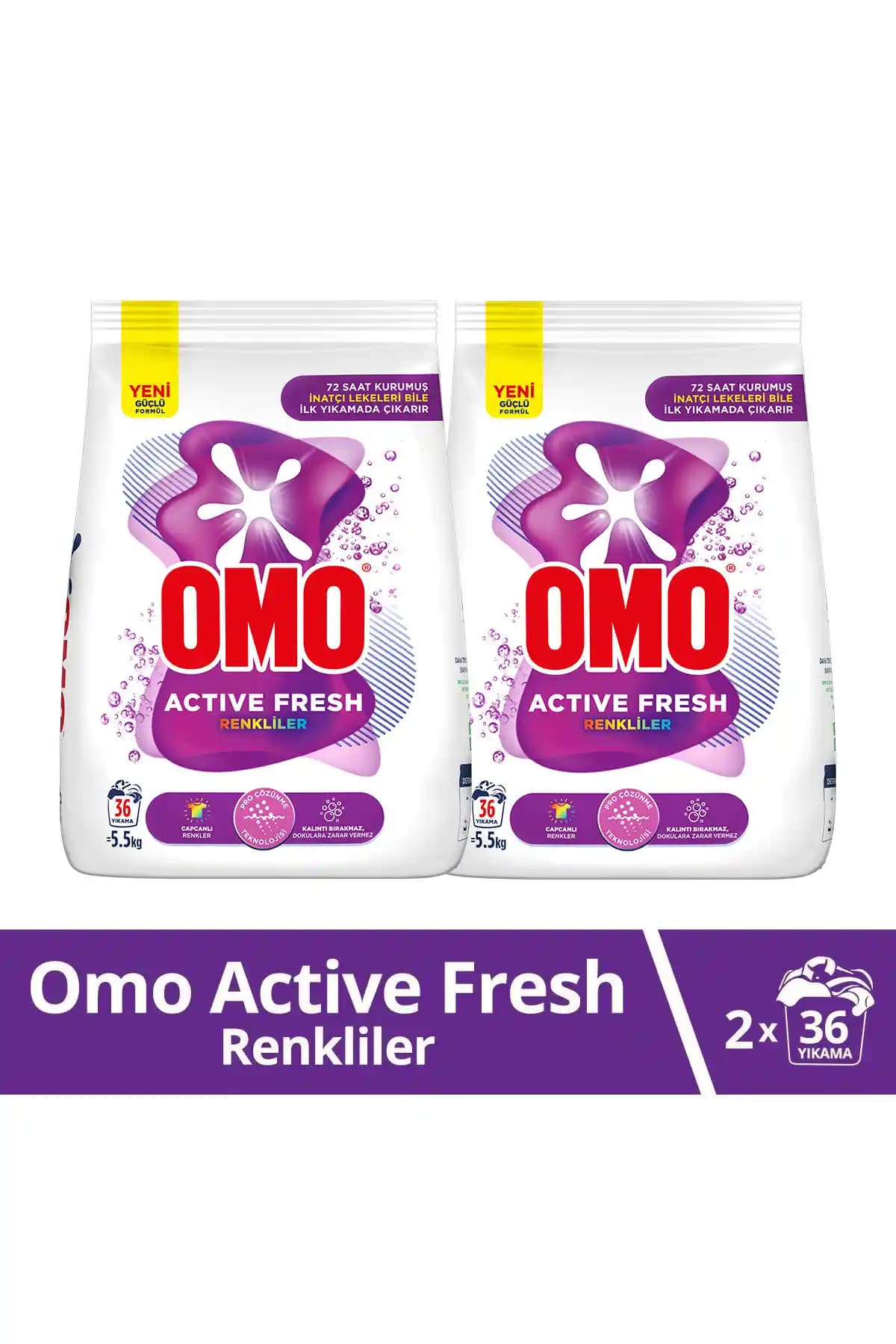Omo Active Fresh Renkliler Toz Deterjanı 5.5 Kg X2 ile Etkili ve Renk Koruyucu Temizlik