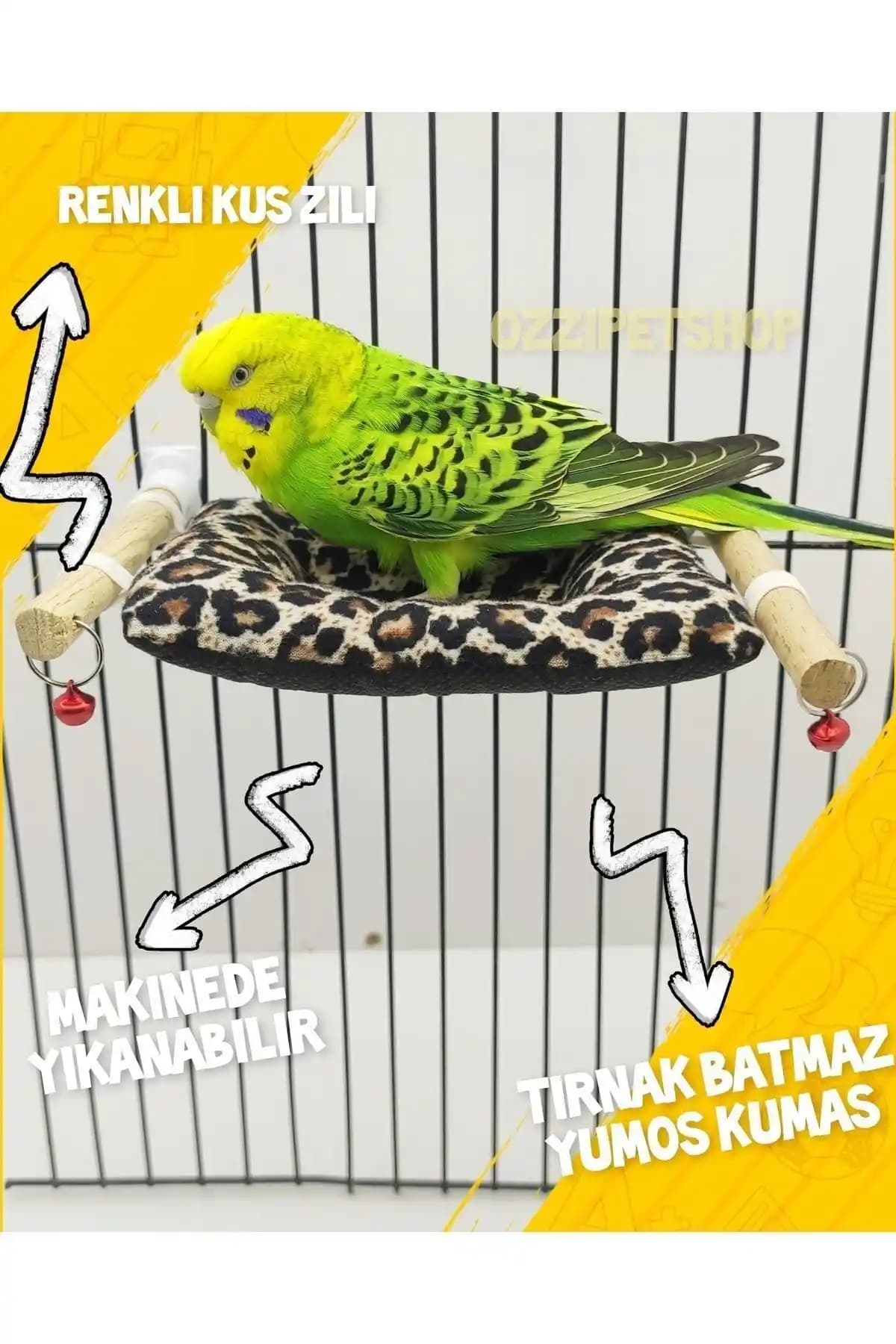 Ozzipetshop Kuş Yastığı: Muhabbet Kuşları İçin Konforlu Dinlenme Yatağı ve Tünek