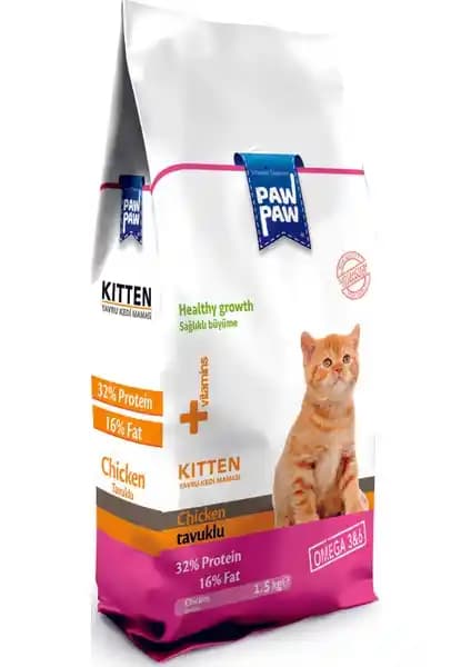 Pawpaw Tavuklu Yavru Kedi Maması 1,5 kg: Dengeli Enerji ve Protein Destekli Formül