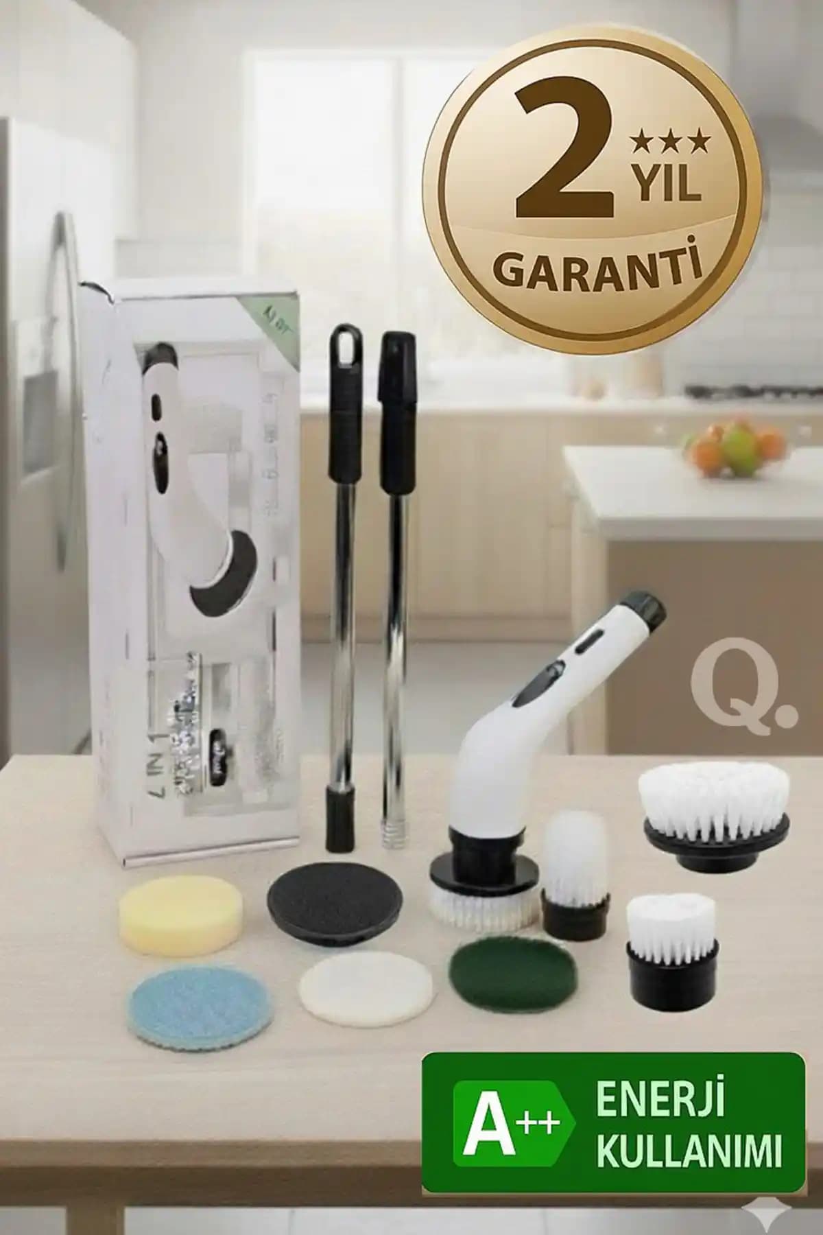 Profesyonel 7 Başlıklı Dijital Temizlik Fırçası Seti: Banyo-Mutfak-Araç Ergonomik Tasarım