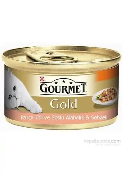Purina Gourmet Gold Parça Etli Soslu Alabalık Sebzeli Konserve 85 g - Yetişkin Kedi Maması