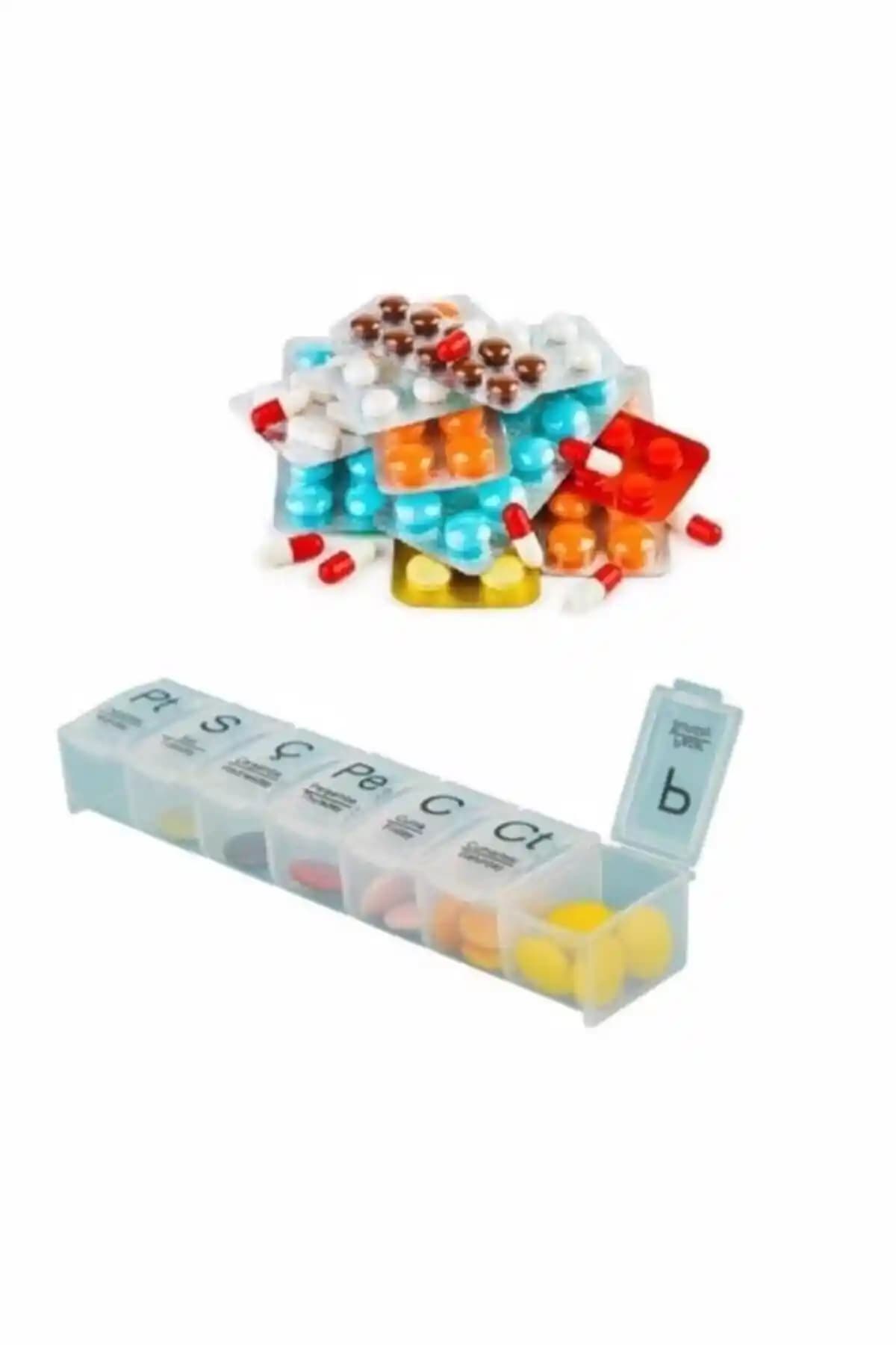 RABIR Haftalık İlaç Saklama Kutusu: 7 Gün Kapaklı Düzenleyici, Okunabilir ve Basit Tasarım