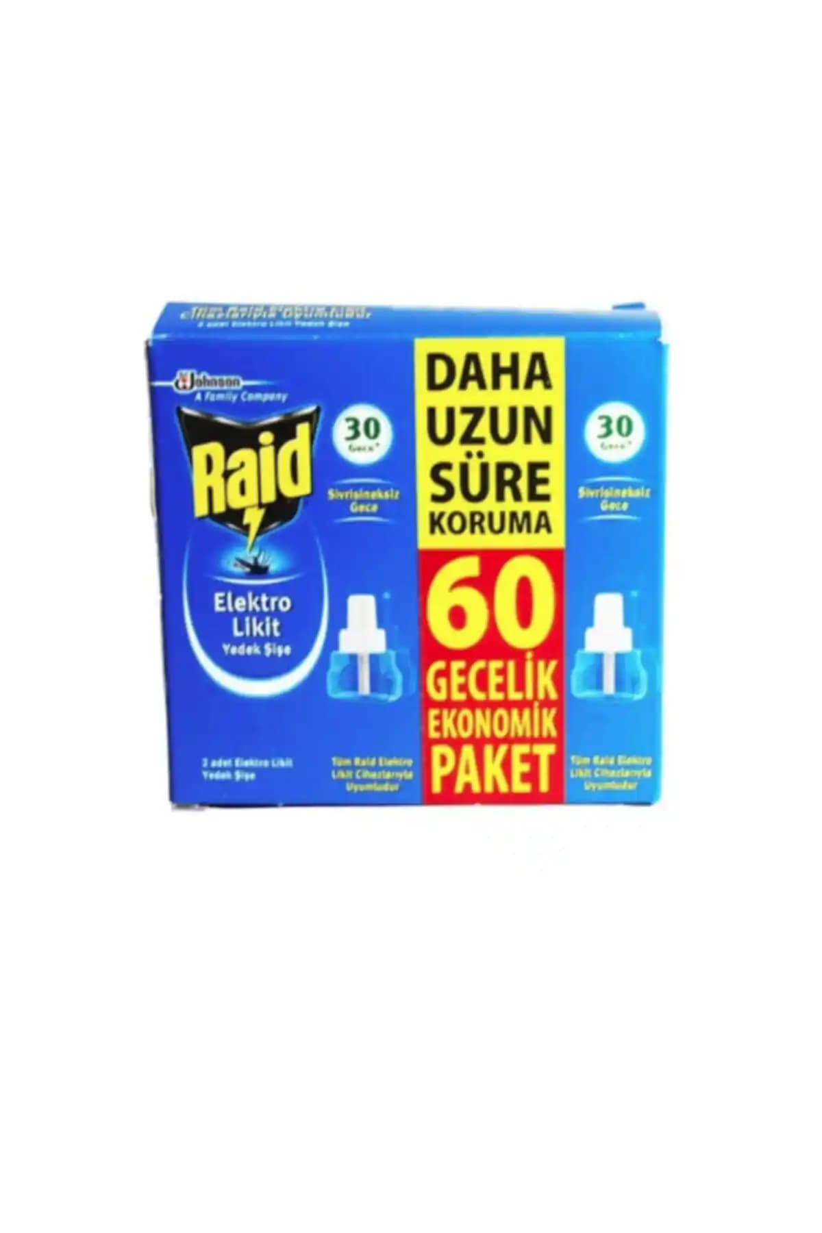 Raid 60 Gece Elektro Likit Sinek Kovucu Cihaz İçermez: CN Kökenli, Güvenli ve Koruma