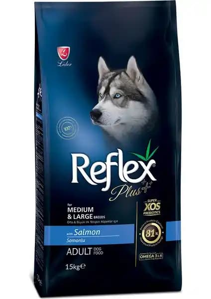 Reflex Plus Somonlu Büyük ve Orta Irk Köpek Maması 15 kg ile Dengeli Premium Beslenme