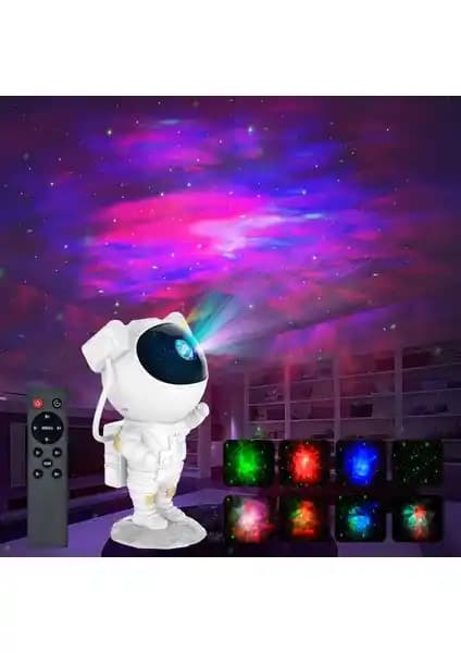 ROBEVE Astronot Gece Lambasıyla Yıldızlı Atmosfer ve 8 Renk Modunda Çok Yönlü Aydınlatma