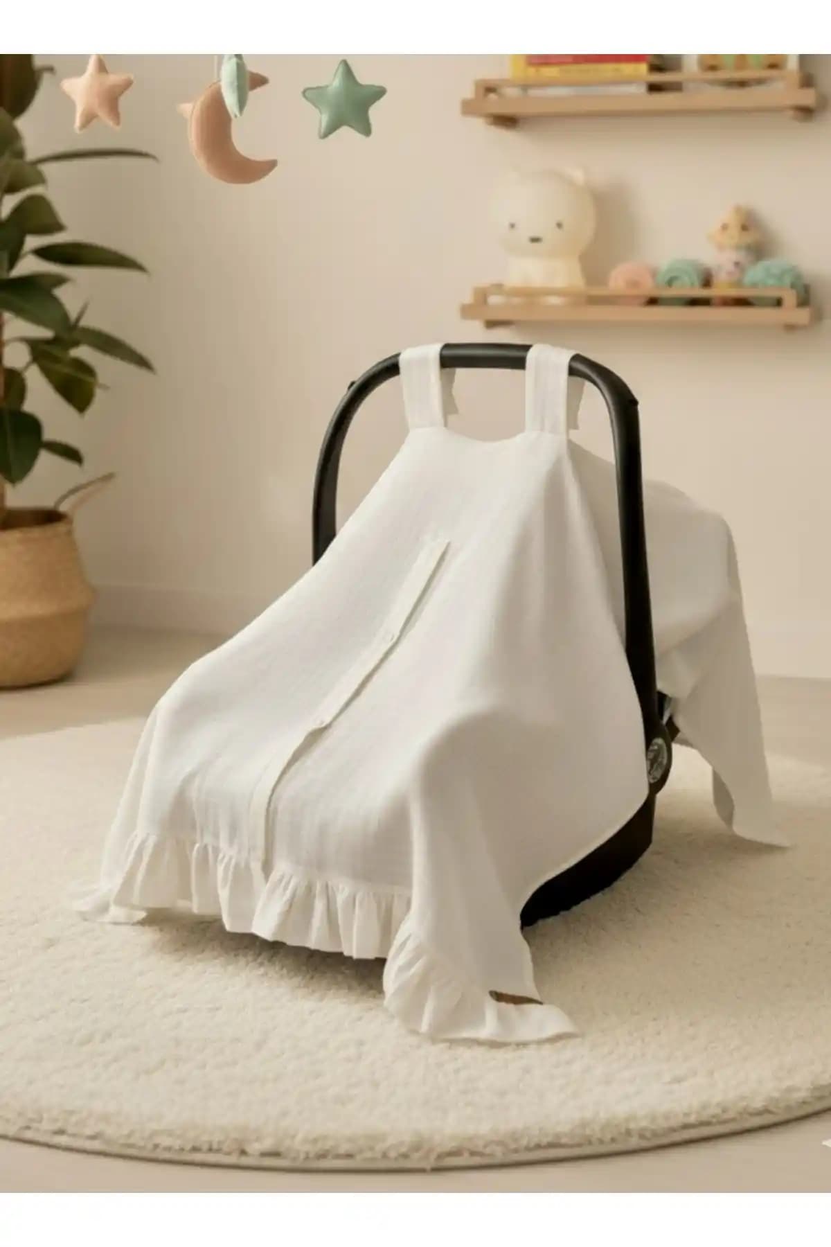 Sahra İpek Organik Pamuk Müslin Puset Örtüsü – Bej, 1.Sınıf Müslin, Yumuşak ve Nefes Alabilir