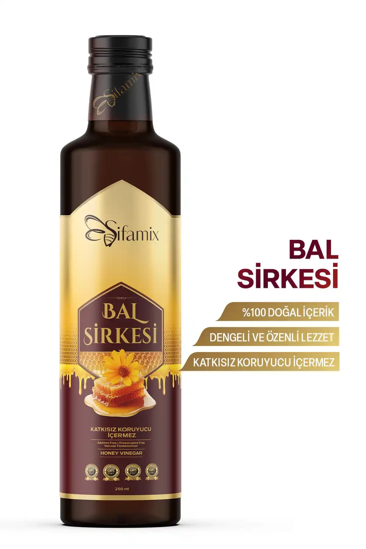 Şifamix Doğal Fermantasyon Bal Sirkesi 250 ml: bal sirkesi ve tarçınla dengeli tat