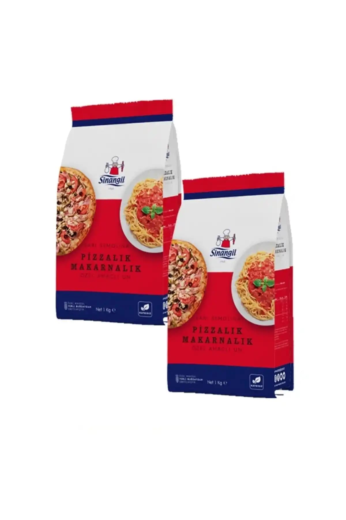 Sinangil Sarı Semolina Pizzalık ve Makarnalık Un Seti 2x1 kg, Ev Mutfağı için Kalite