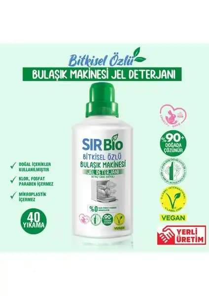 Sır Bio Bitkisel Özlü Bulaşık Makinası Deterjanı 1000 ml - Doğal ve Etkili Temizlik