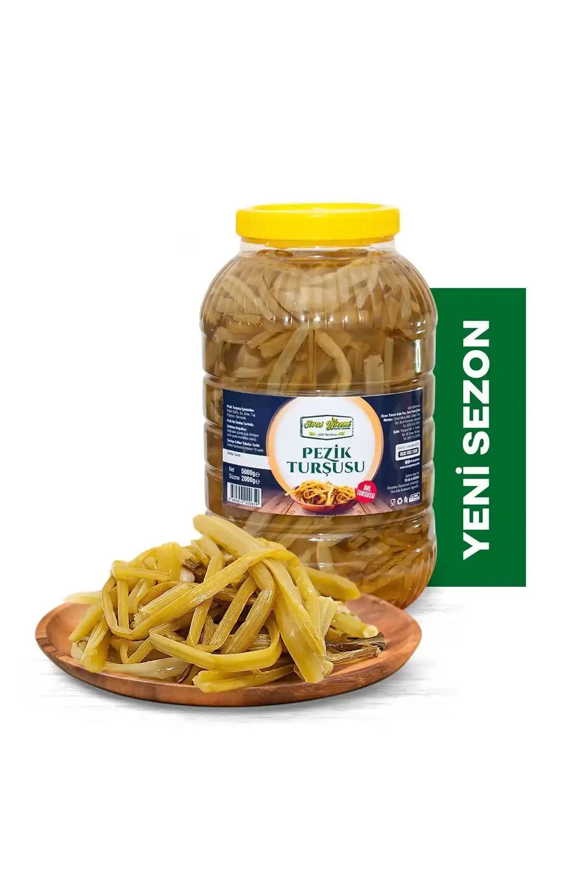 Sivas Yöresi Pezik Turşusu: Pazı Sapı Dal Turşusu, Doğal ve Katkısız, 5 kg ambalajlı