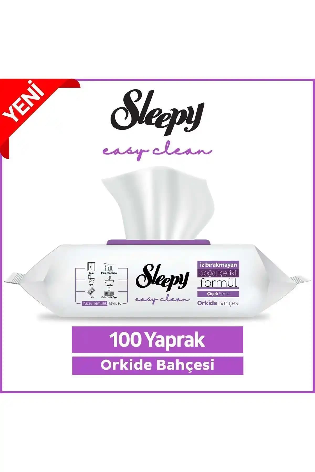 Sleepy Easy Clean Orkide Bahçesi Yüzey Temizlik Havlusu ve Mendili: Çok Yüzeyli, İz Bırakmayan ve Kullan-At