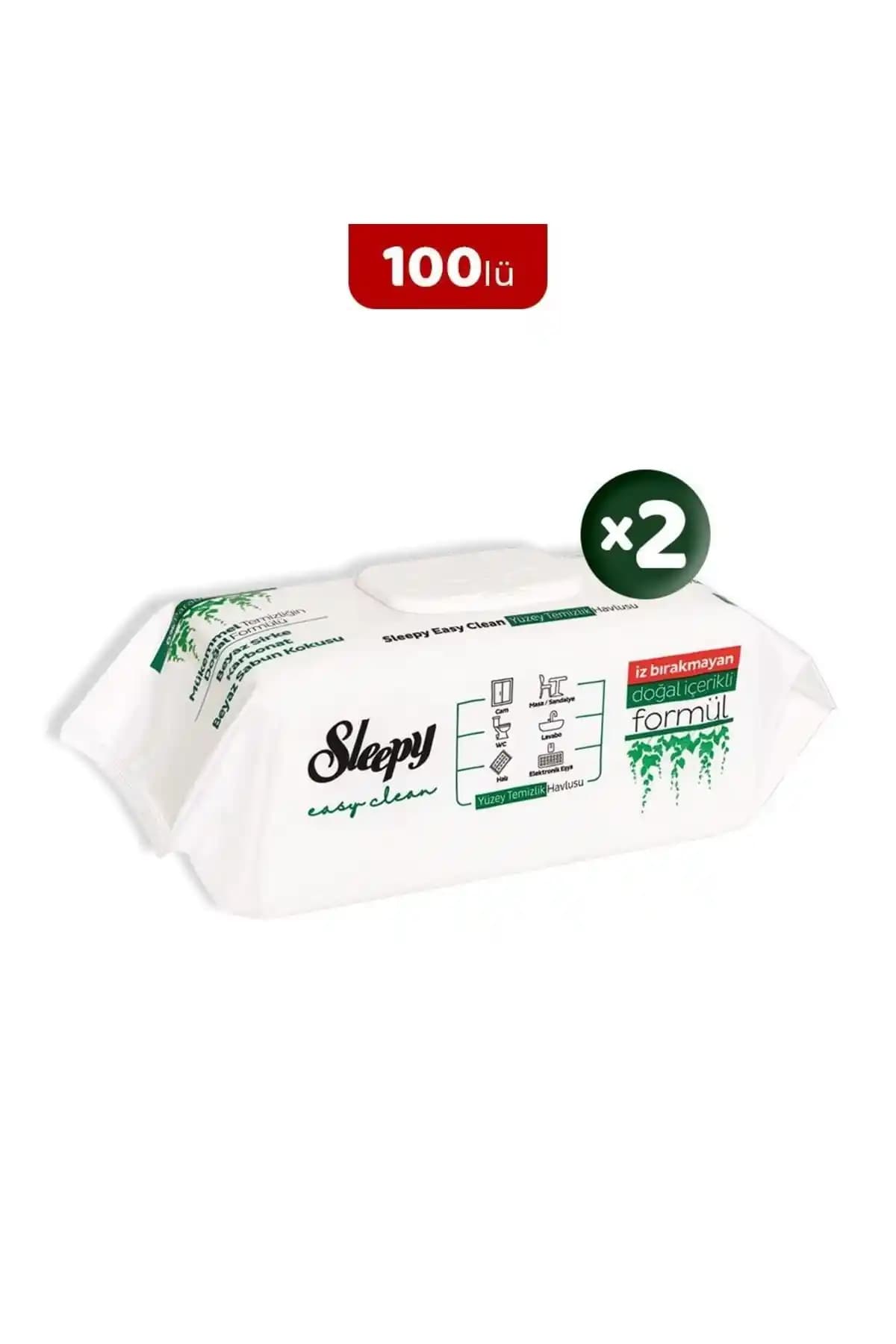 Sleepy Easy Clean Yüzey Temizlik Havlusu – Doğal İçerikli İz Bırakmayan 2'li Set