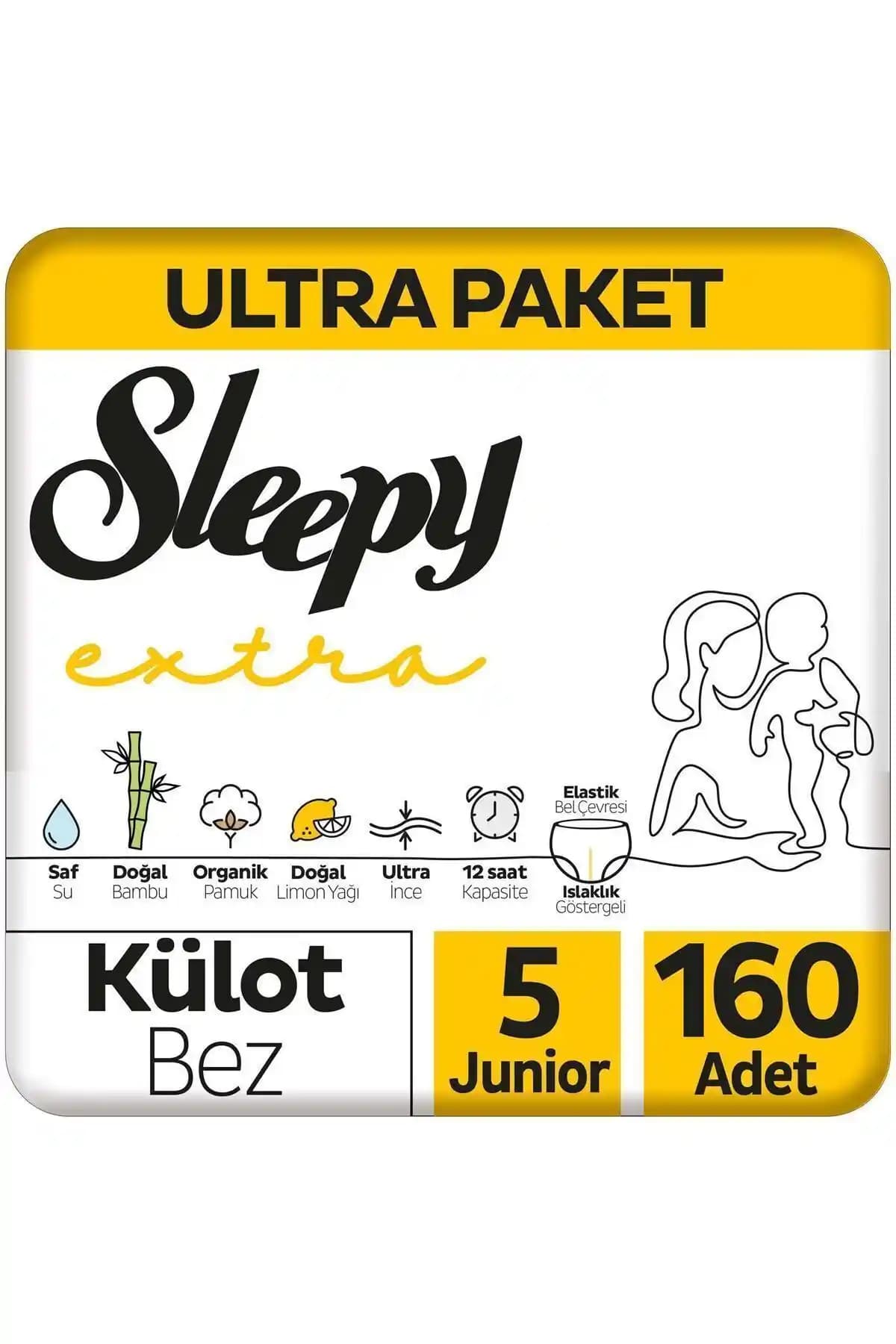 Sleepy Extra Günlük Aktivite Ultra Paket Külot Bebek Bezi 5 Numara Junior Türkiye Menşei
