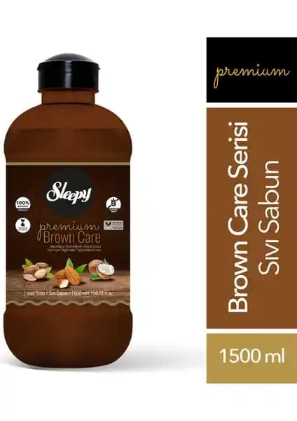 Sleepy Premium Brown Care Sıvı Sabun 1500 ml: Glütensiz formül güvenli cilt tipleri için