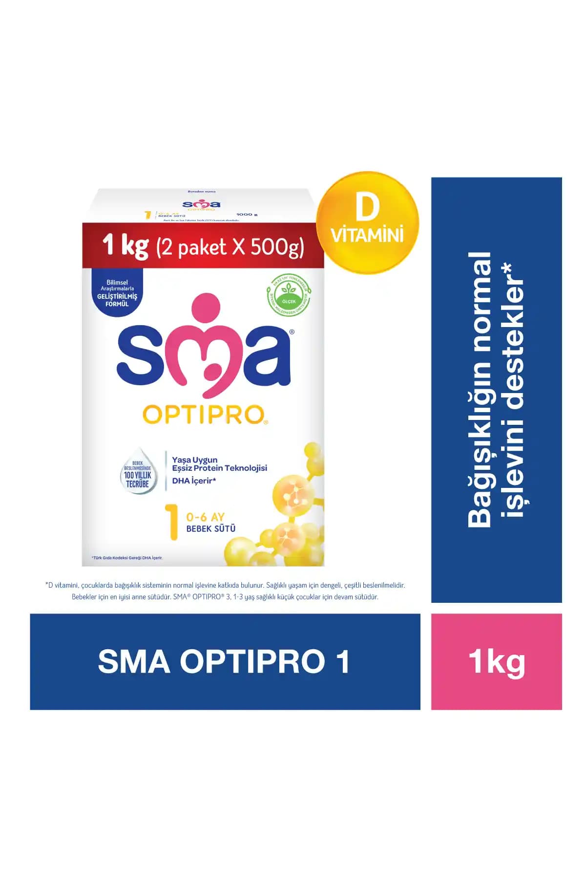 SMA Optipro Probiyotik 1 Bebek Sütü 1000 g: Dönem için protein dengesi ve bağırsak desteği