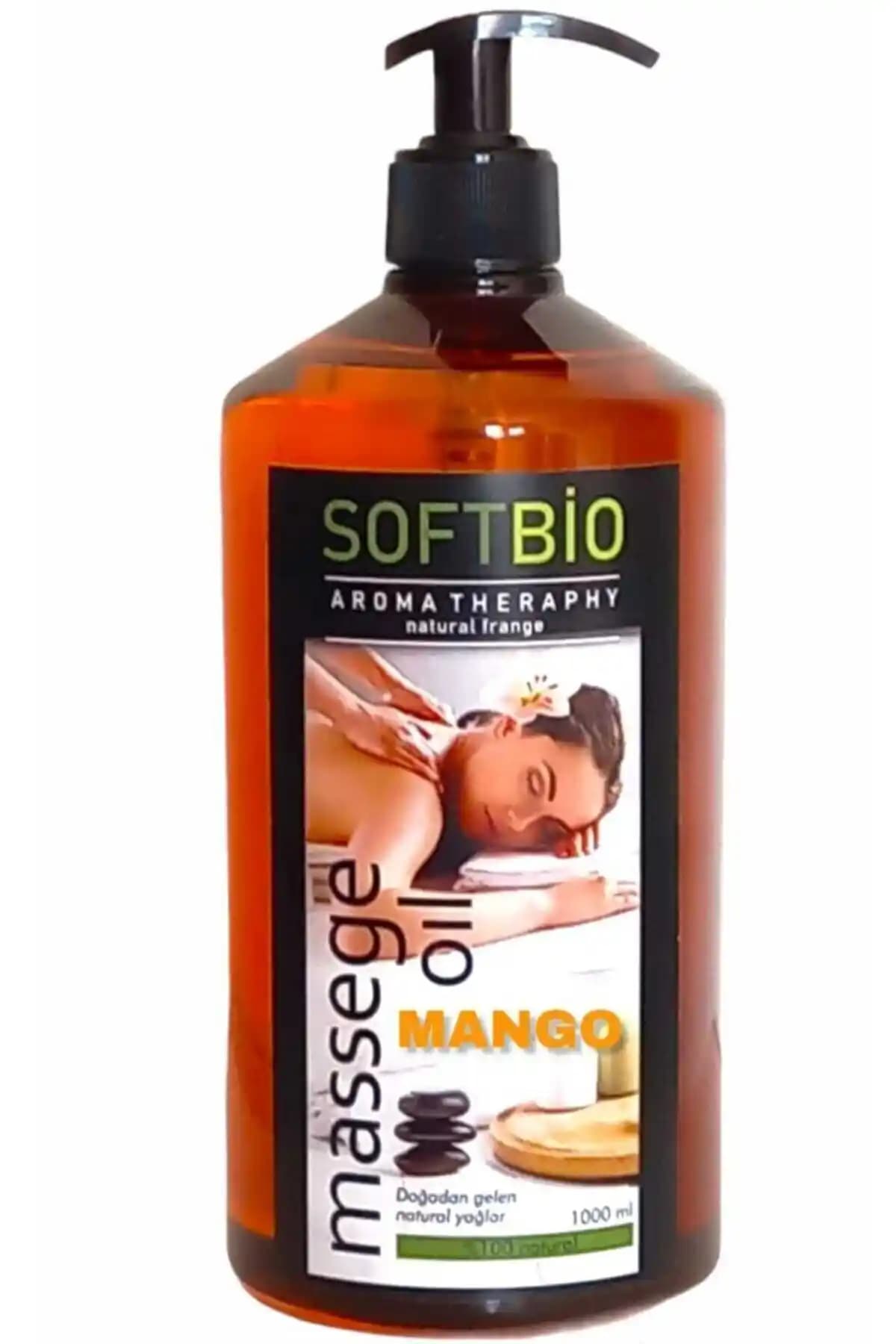 Softbio Mango Masaj Yağı 1 Lt - Doğal, Nemlendirici ve Yapışkanlık Bırakmayan Formül