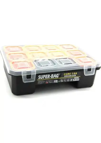 Süper Bag CUBE-100 Balıkçı Malzeme Kutusu: Taşınabilir Organizatör ve Dayanıklı Saklama