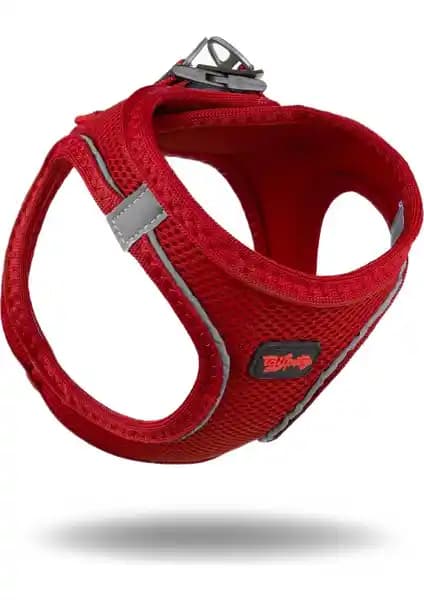 TailPetz Air-Mesh Harness: Medium Kırmızı Köpek Göğüs Tasması, Hava Geçirir ve Konfor Sunar