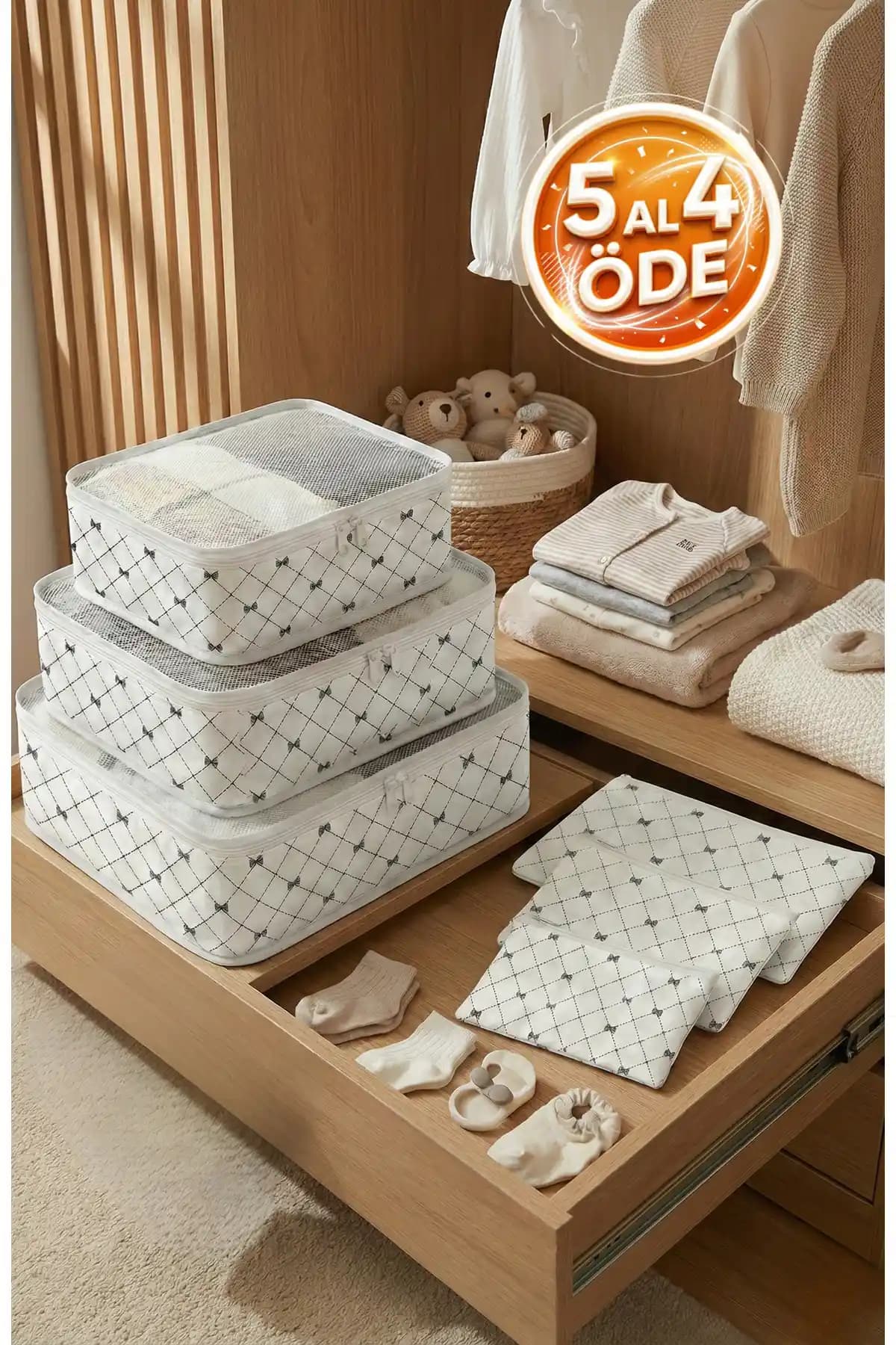 Textia Home 6'lı Bebek Bakım Çantası: Hastane Çıkışı İçin Pratik ve Şık Set