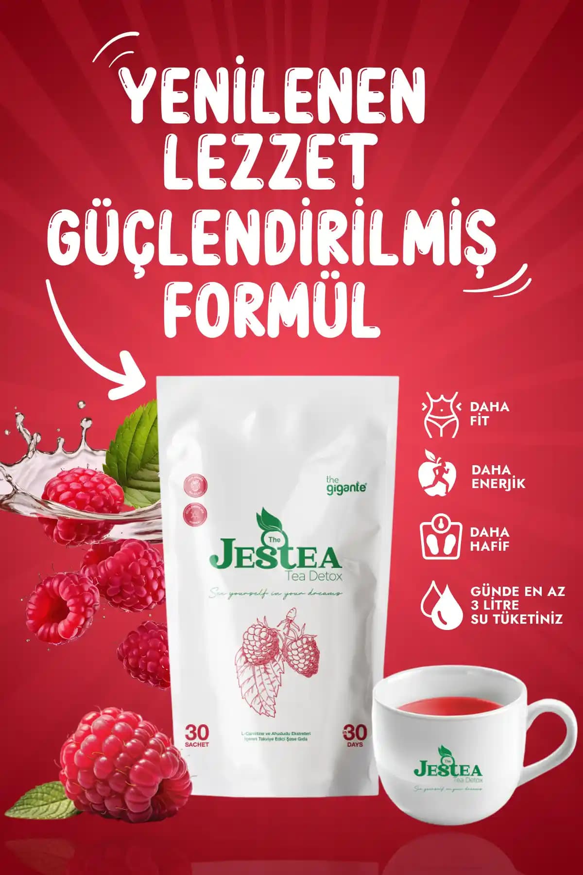 The Gigante Jestea Fit Ahududu Kokulu Çayı: Detoks, Tokluk ve Gün Boyu Destek Özellikleri