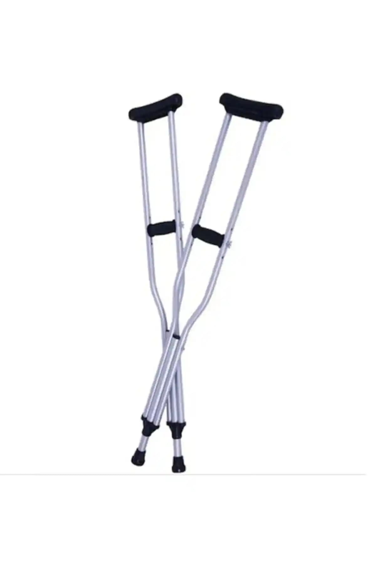 Türkiye Üretimi Koltuk Altı Değneği Alüminyum Pimli Çift Orta Boy ve Ayarlanabilir Yükseklik