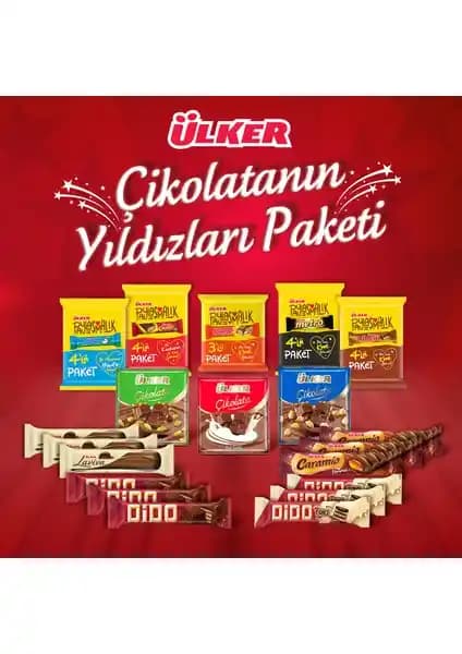 Ülker Dökme Çikolata Karışık Aroma Yıldızları: Tek Porsiyonluk, Türkiye Kökenli Hediye
