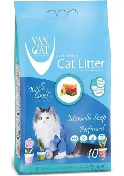 VanCat Marsilya Sabunlu İnce Taneli Kedi Kumu – 10 kg, Düşük Toz ve Yüksek Emici