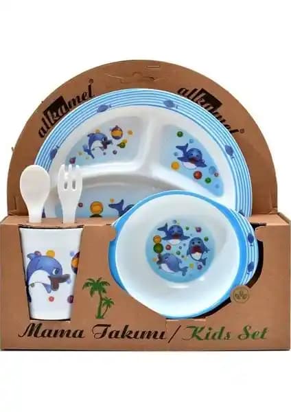 Veletto Melamin Bebek Tabağı 5'li Set – Yerli Üretim, Bölümlü Tasarım ve güvenli kullanım