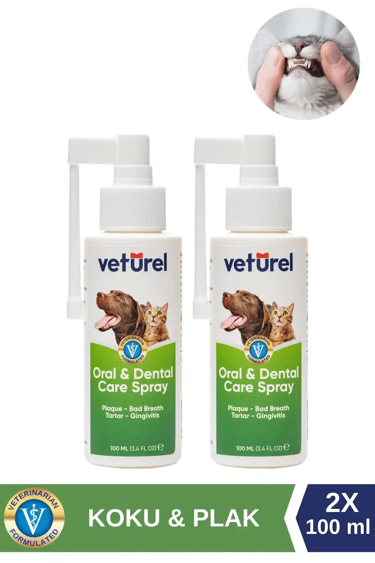 Veturel Kedi ve Köpekler İçin Ağız Kokusu Giderici Sprey ile Kolay Günlük Ağız Hijyeni