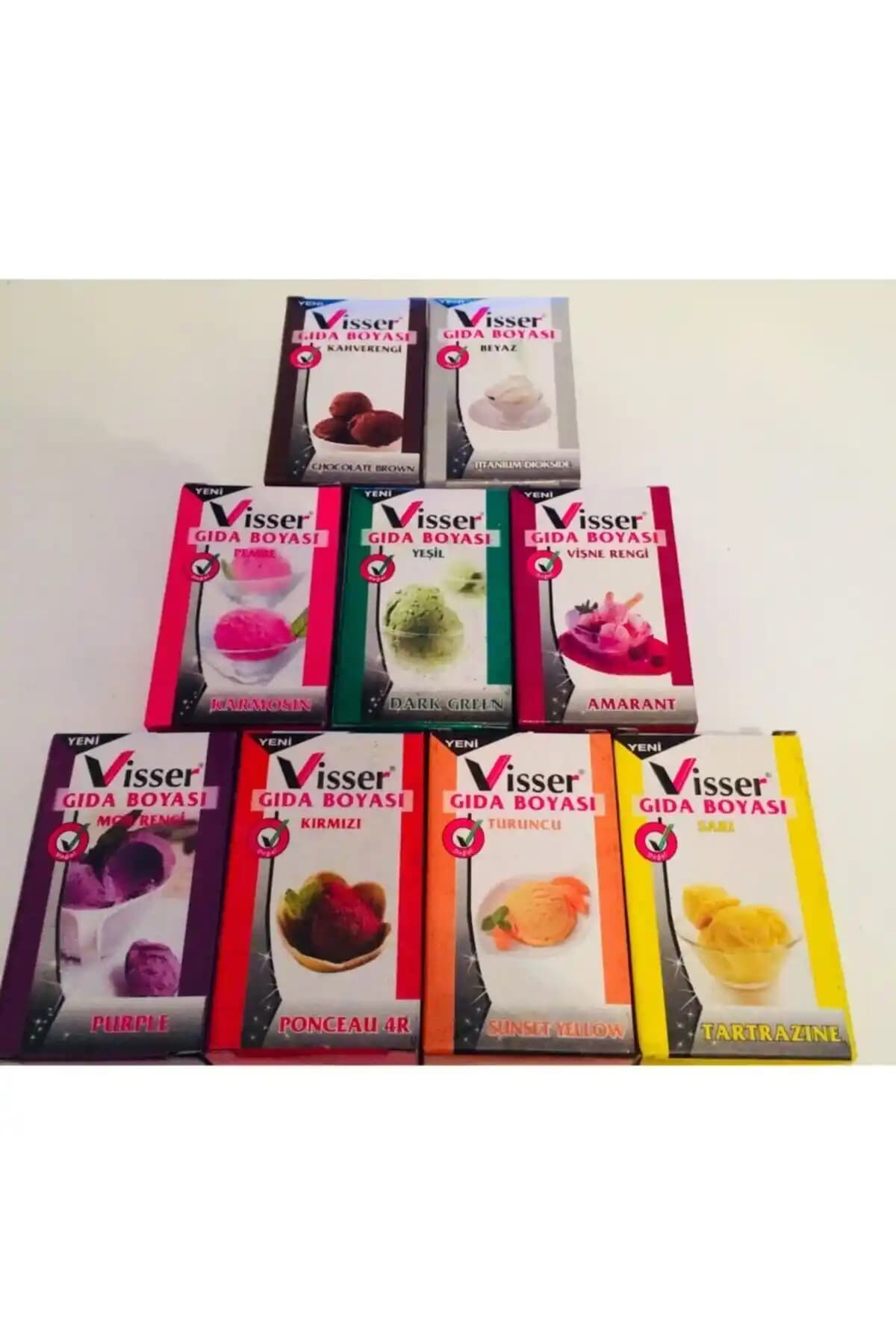 Visser Toz Gıda Boyası Net 9 g Seti: 9 Renkli, Türkiye Menşei ve Yoğun Sonuçlar