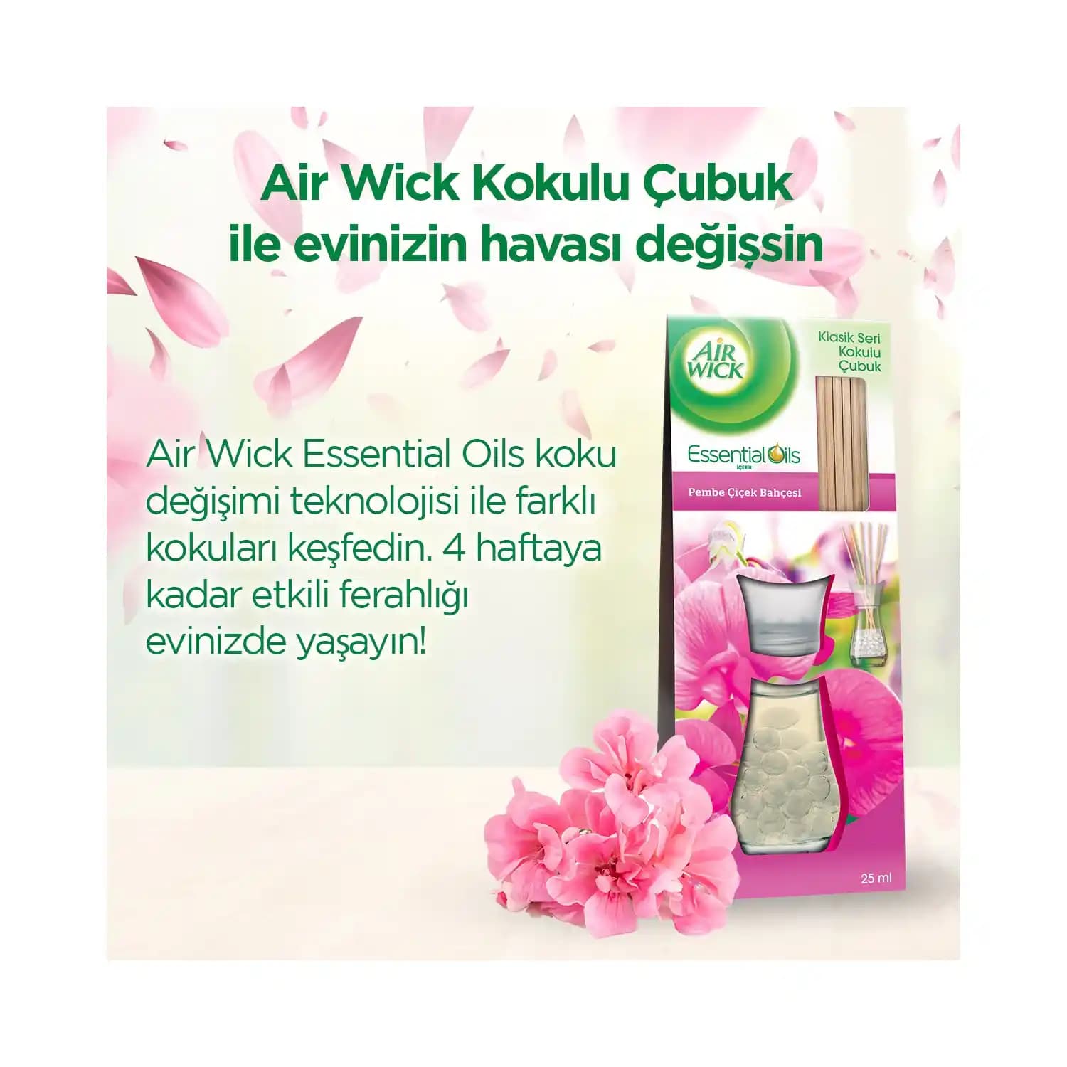 Air Wick Kokulu Çubuklar: Ev ve İş Ortamları İçin Doğal ve Kalıcı Koku Çözümü